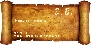 Dombai Bence névjegykártya